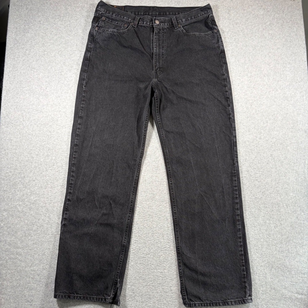 Levi's 565 Relaxed Straight Fit Jeans Mens 36x34 (Fits 36x32) Black Denim Pants